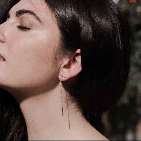 Summer & Rose Bar Chain Earrings - Picture 2 of 2